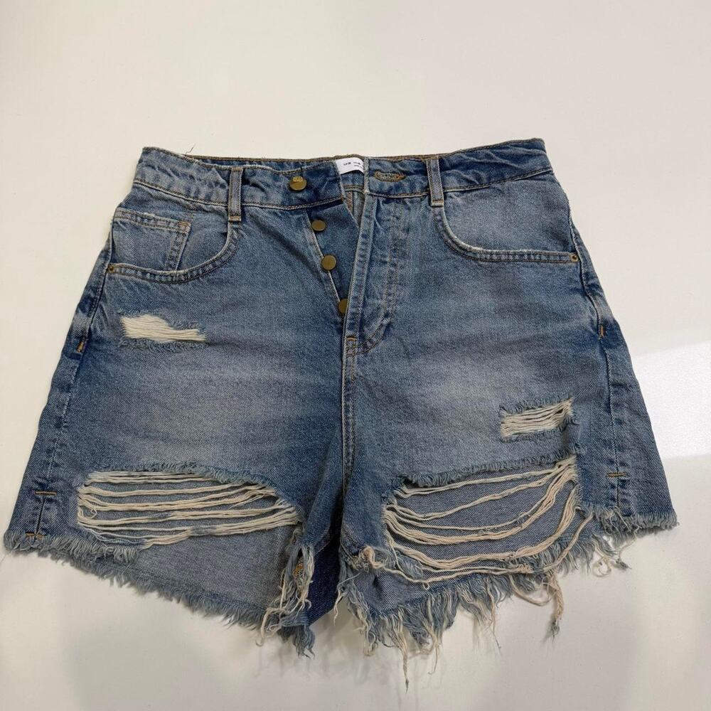 Zara blue denim shorts size